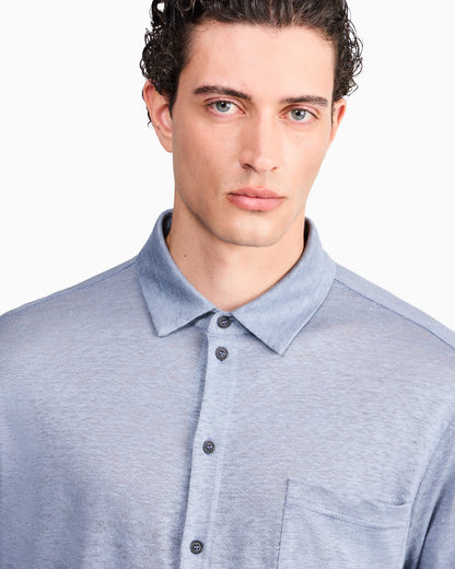 Shirt regular fit in pure linen single jersey