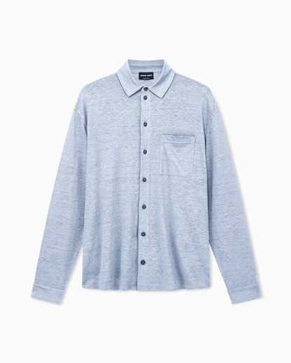 Shirt regular fit in pure linen single jersey