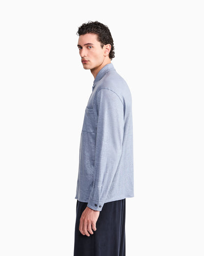 Shirt regular fit in pure linen single jersey