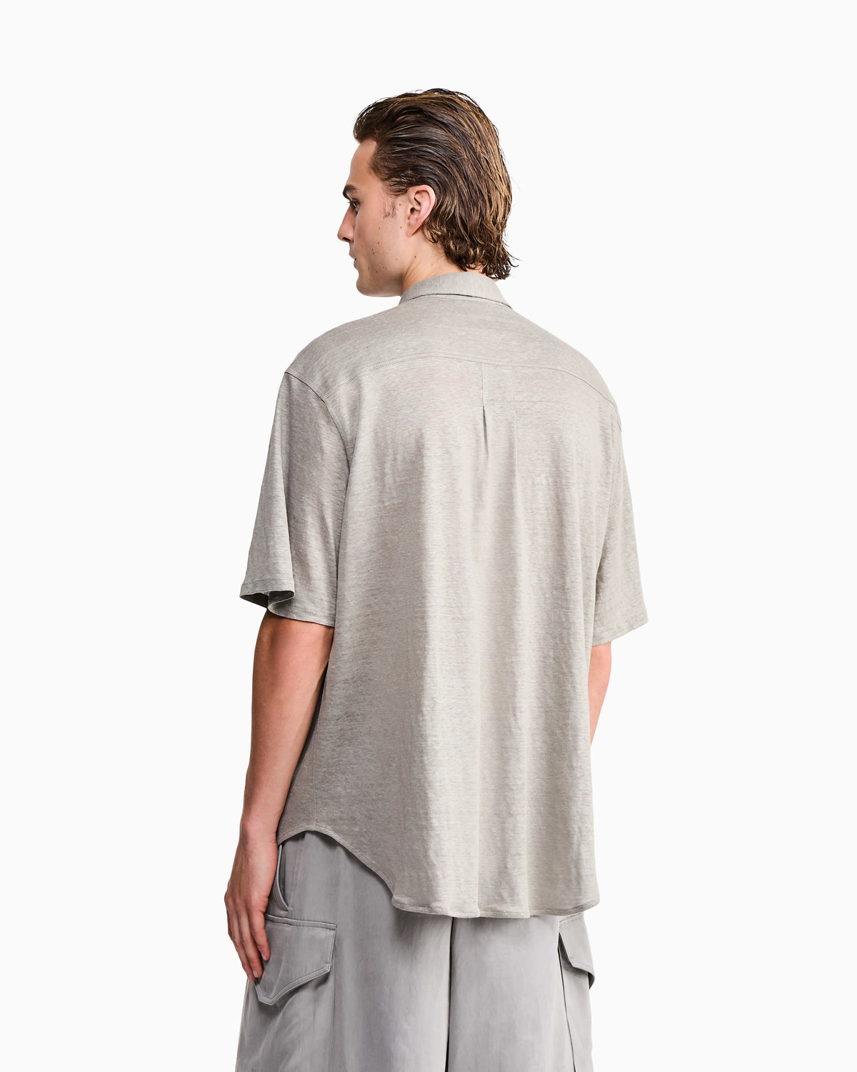 Shirt oversized in pure linen single jersey
