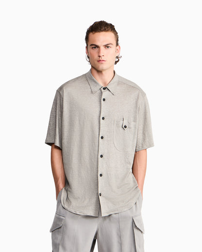 Shirt oversized in pure linen single jersey