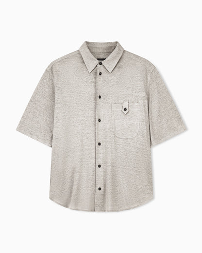 Shirt oversized in pure linen single jersey