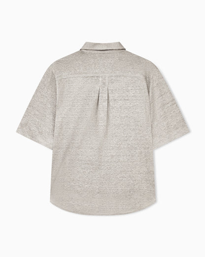 Shirt oversized in pure linen single jersey