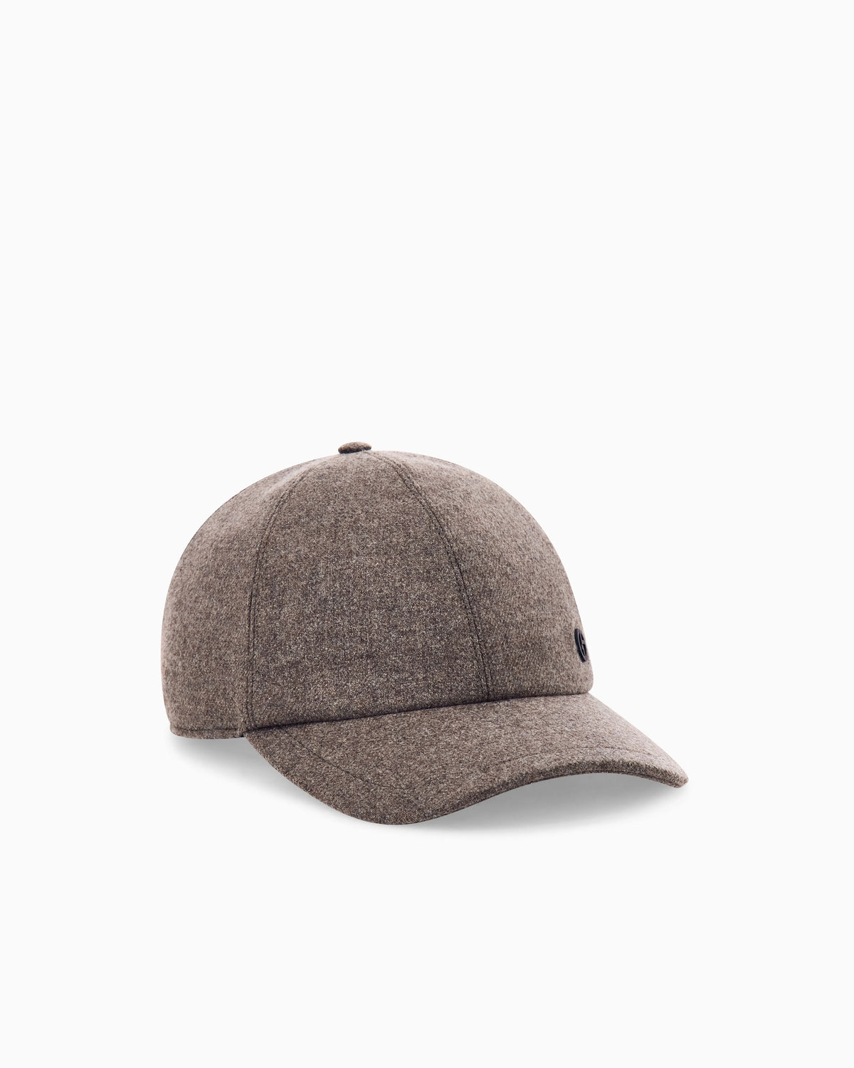 Baseball hat in wool and cashmere with leather details