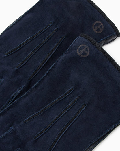 Glove in suede with cashmere lining