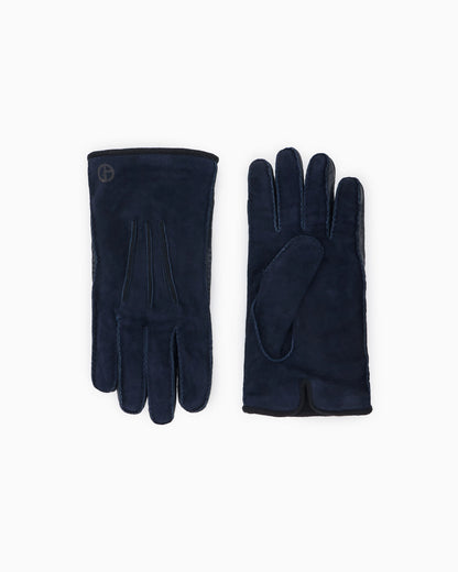 Glove in suede with cashmere lining