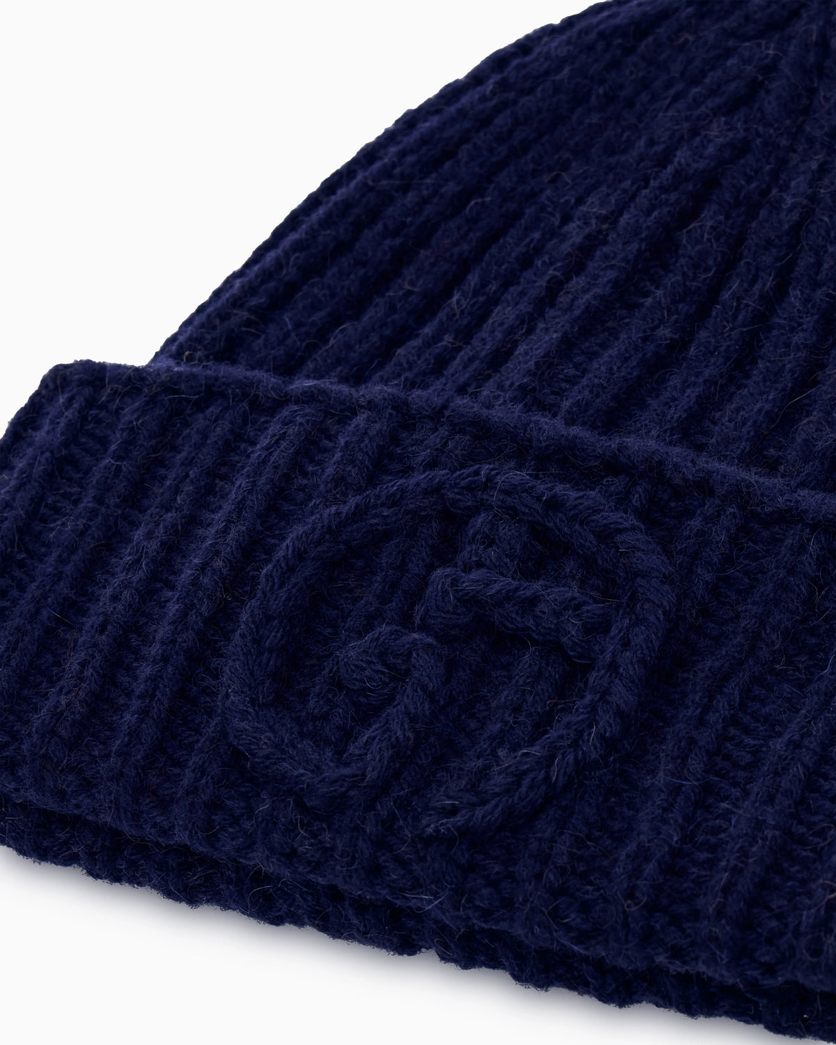 Beanie hat in ribbed camel wool