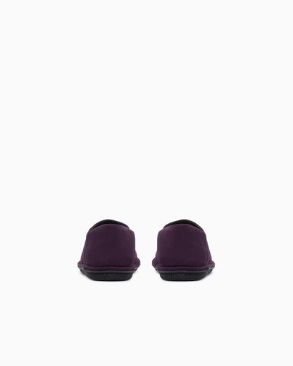Slippers in suede with leather lining and a rubber sole