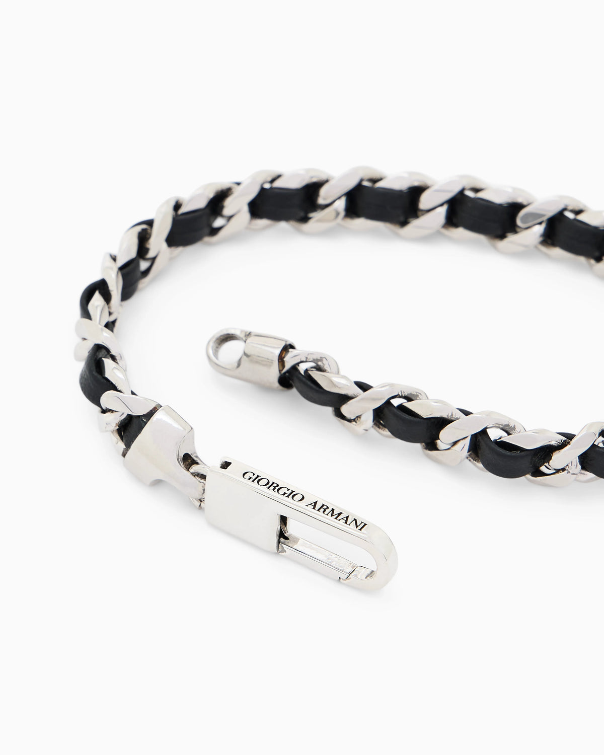 Bracelet in silver and leather