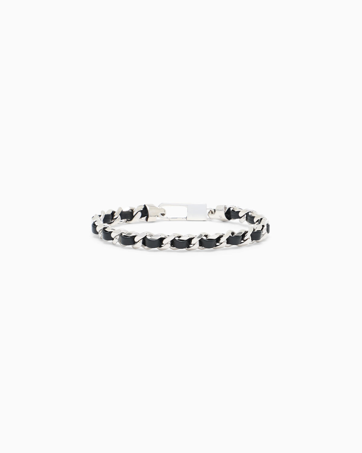 Bracelet in silver and leather