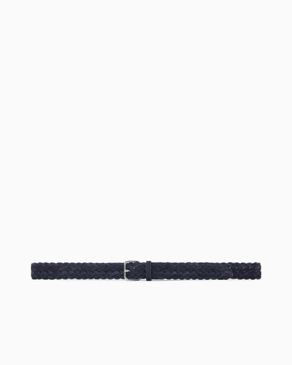 Tongue belt in woven suede