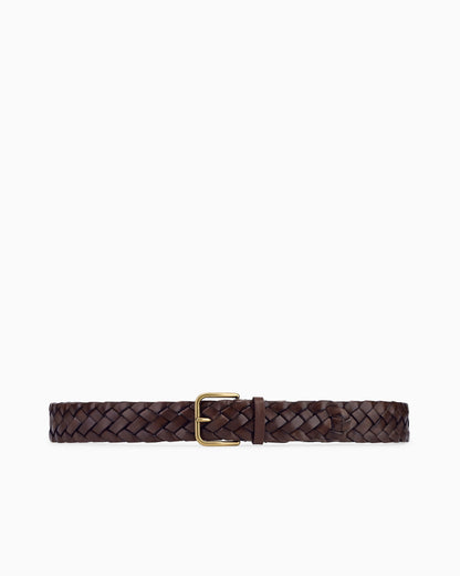 Tongue belt in woven leather