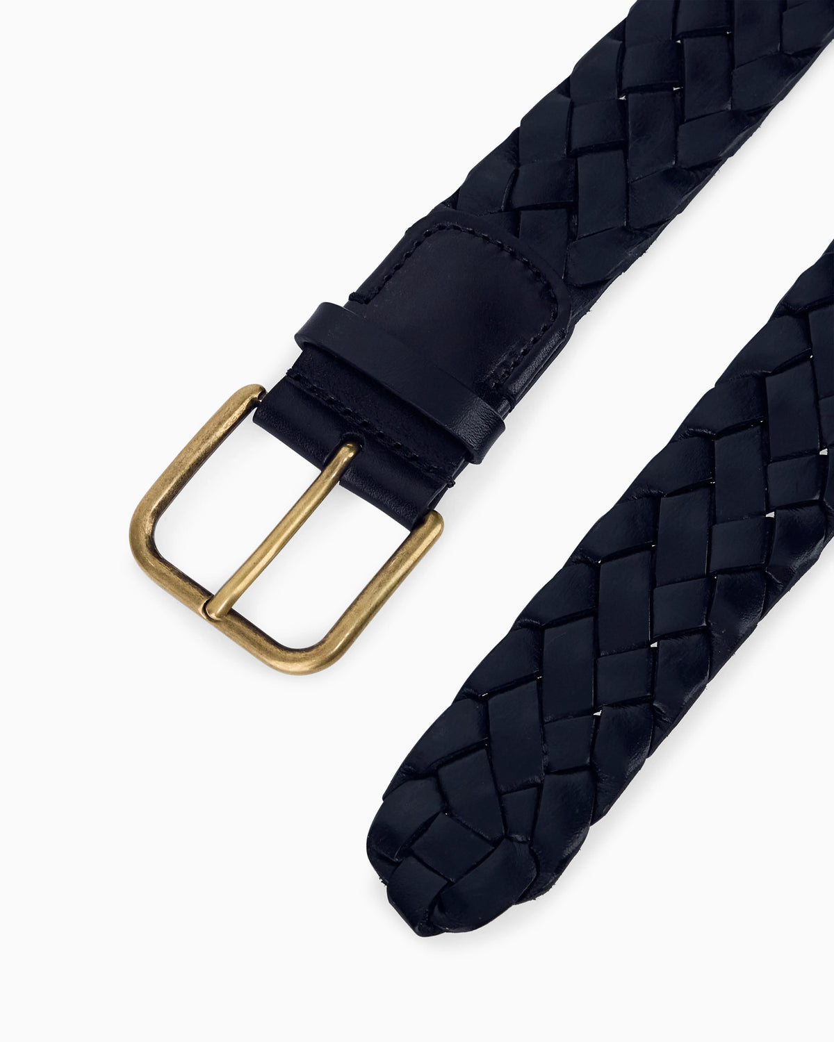 Tongue belt in woven leather