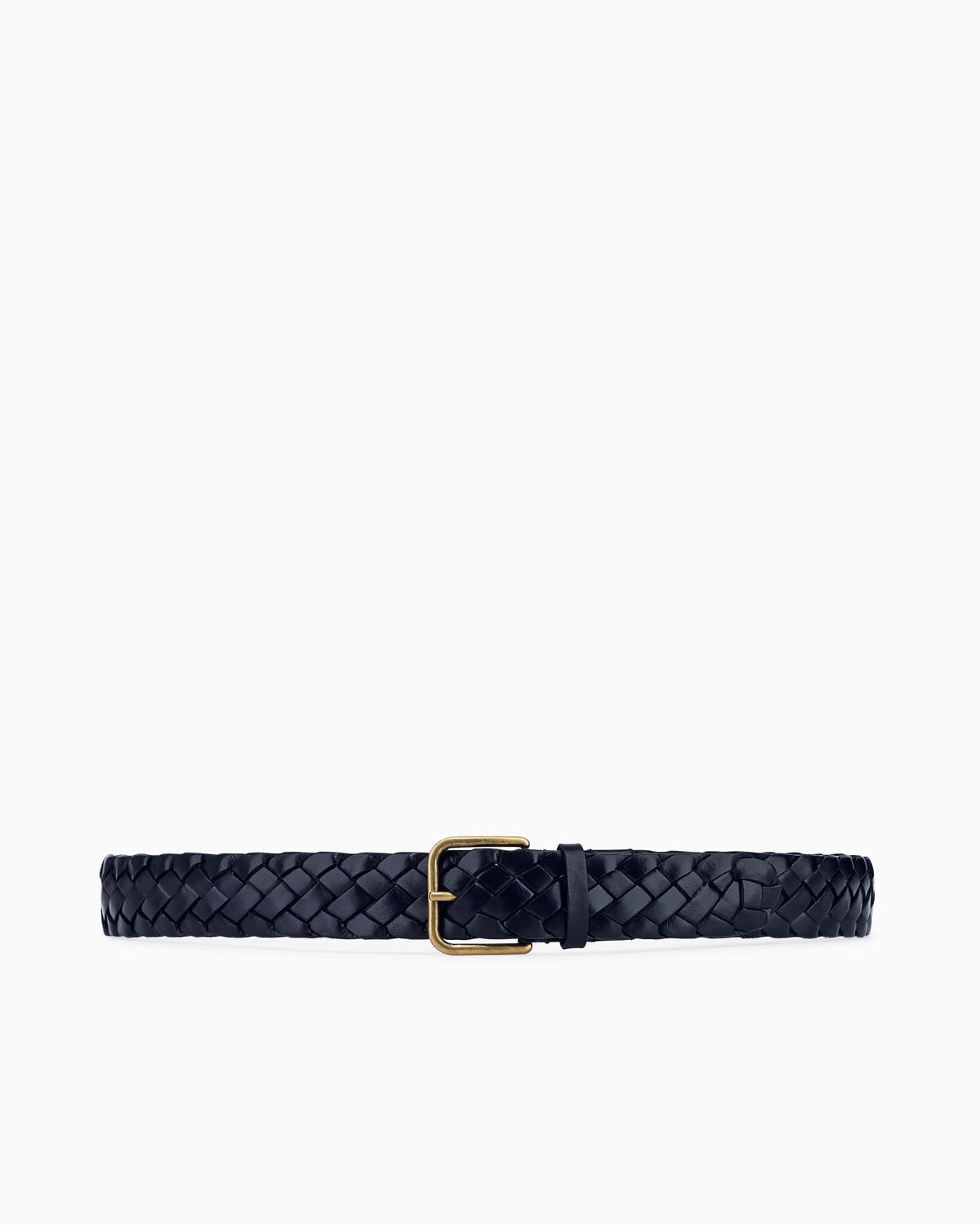 Tongue belt in woven leather