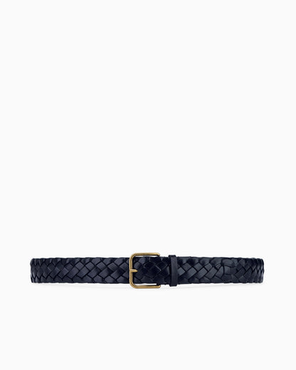 Tongue belt in woven leather