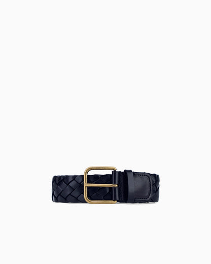 Tongue belt in woven leather