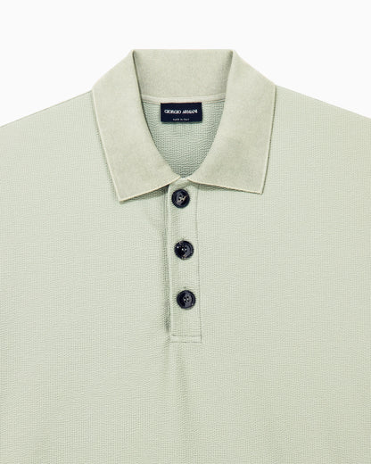 Polo shirt regular fit in technical seersucker