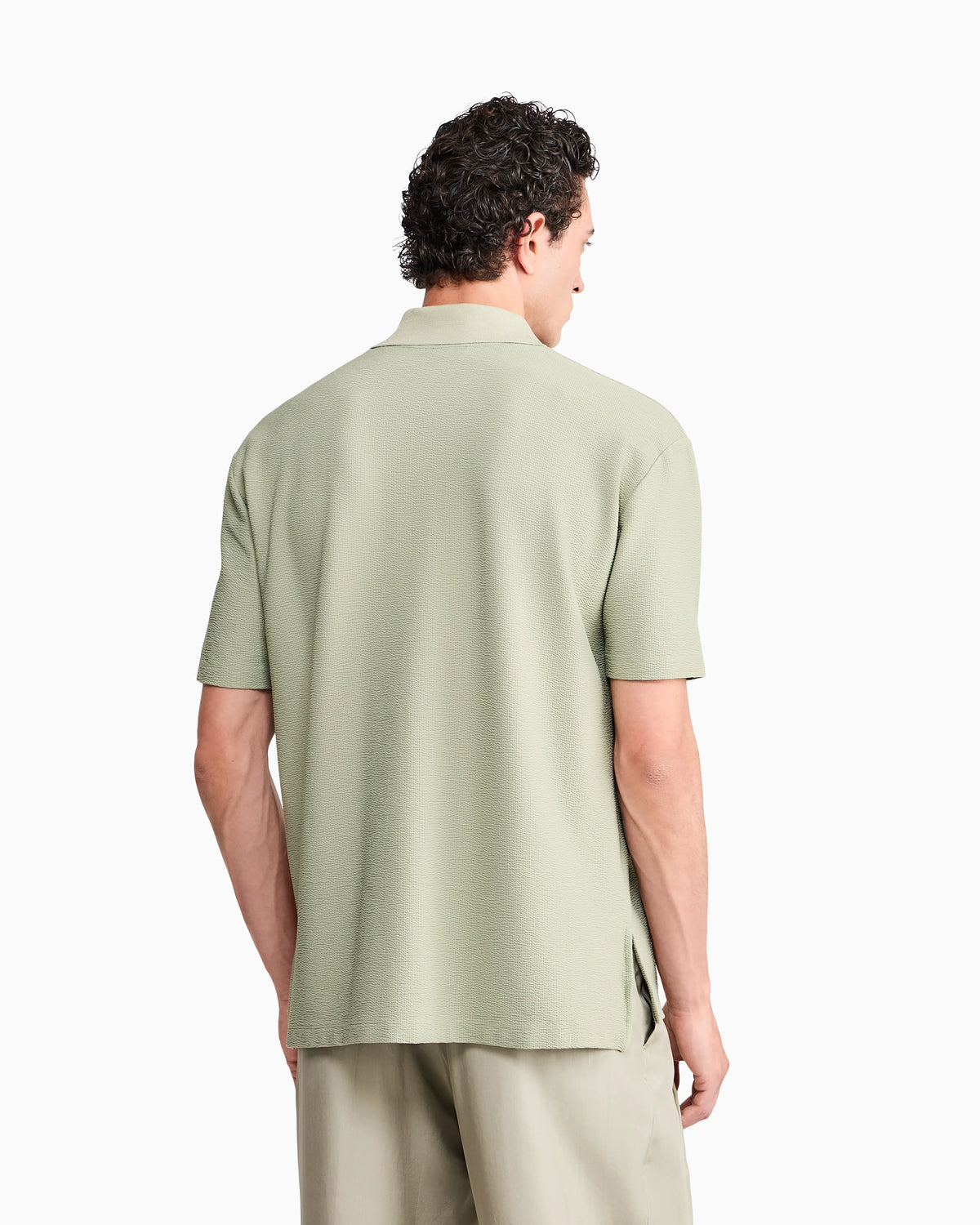 Polo shirt regular fit in technical seersucker