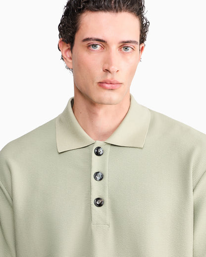 Polo shirt regular fit in technical seersucker