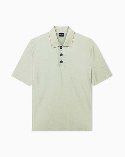 Polo shirt regular fit in technical seersucker