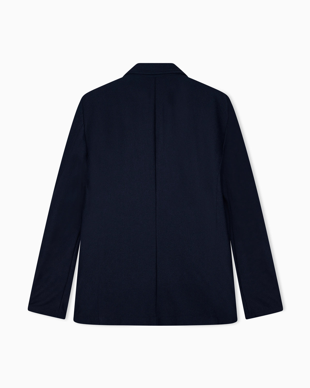 Single-breasted jacket in technical seersucker jersey with patch pockets