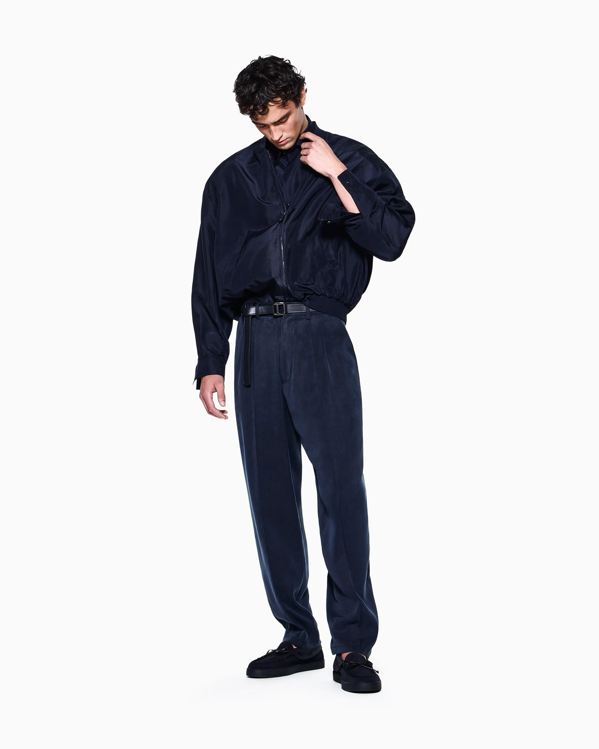 Trouser regular fit silk habotai with cupro lining
