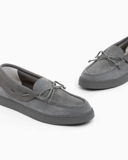Loafers in suede with rubber soles