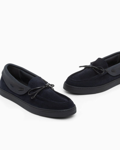 Loafers in suede with rubber soles