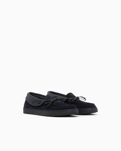 Loafers in suede with rubber soles