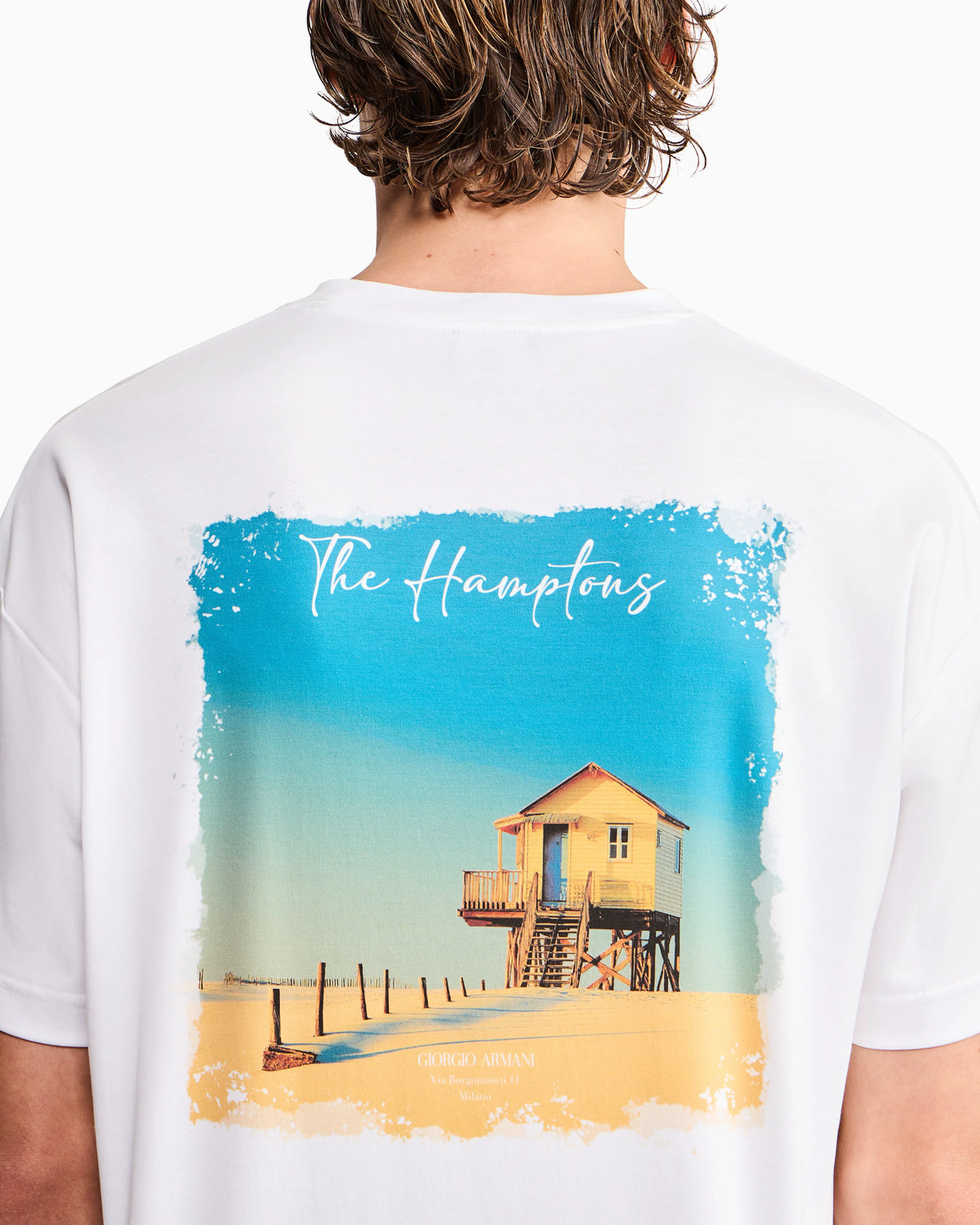 Cotton interlock jersey T-shirt with print on the back