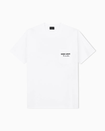 Cotton interlock jersey T-shirt with print on the back