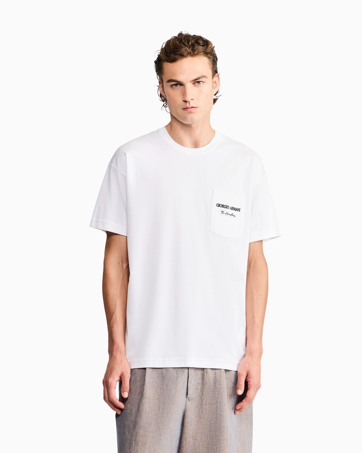Cotton interlock jersey T-shirt with print on the back