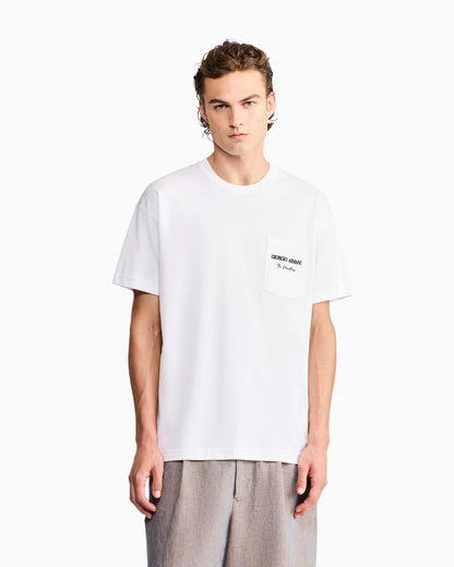 Cotton interlock jersey T-shirt with print on the back