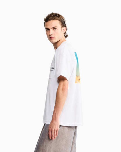 Cotton interlock jersey T-shirt with print on the back