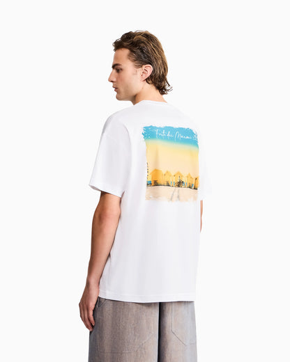 Cotton interlock jersey T-shirt with print on the back