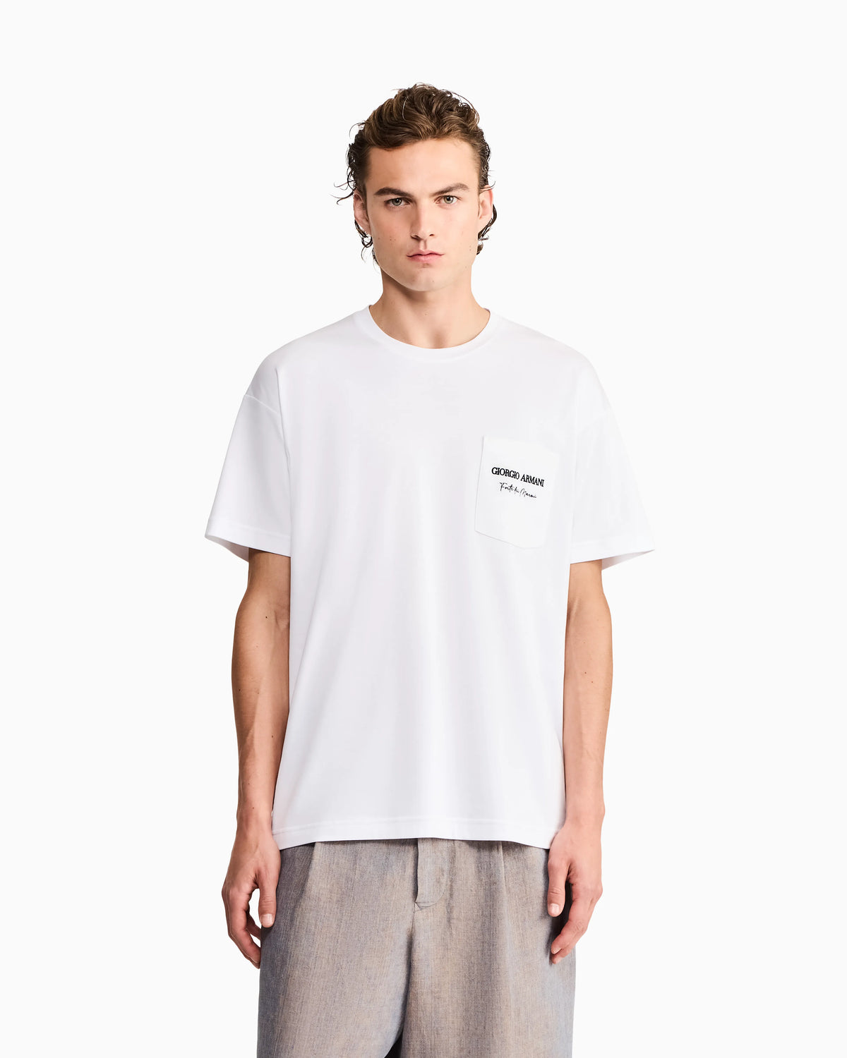 Cotton interlock jersey T-shirt with print on the back
