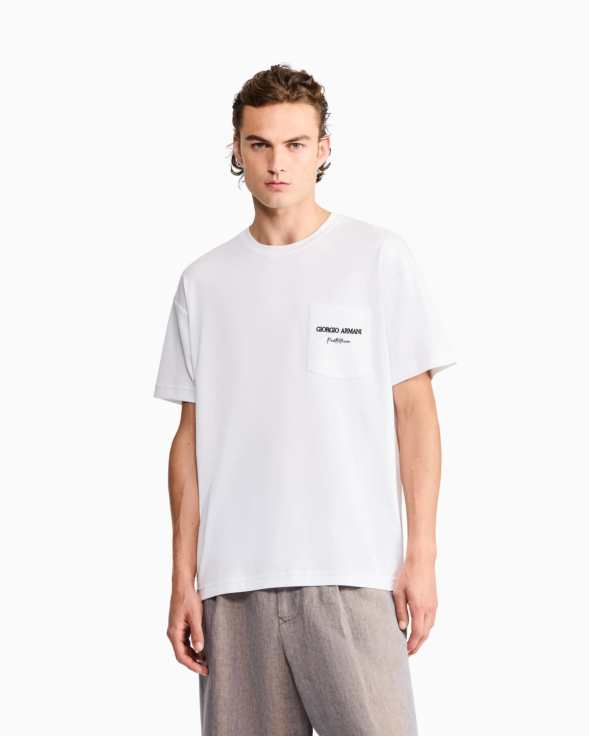 Cotton interlock jersey T-shirt with print on the back