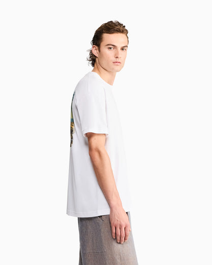Cotton interlock jersey T-shirt with print on the back