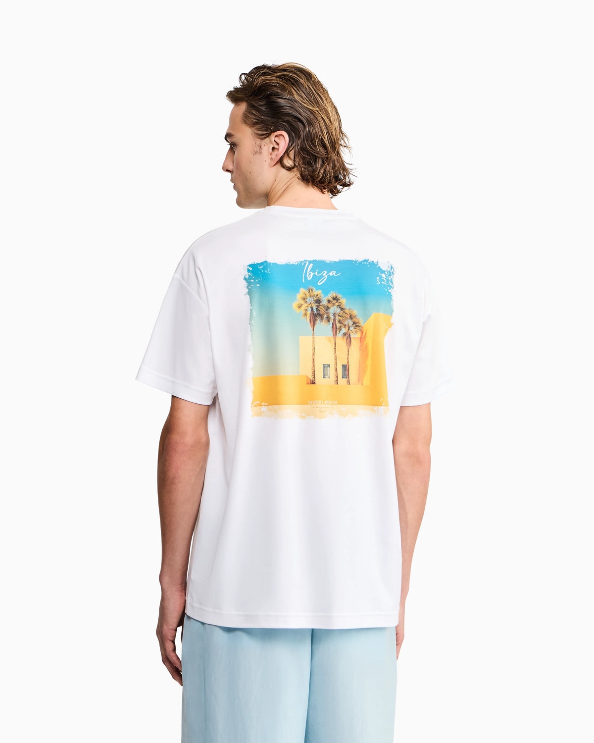 Cotton interlock jersey T-shirt with print on the back