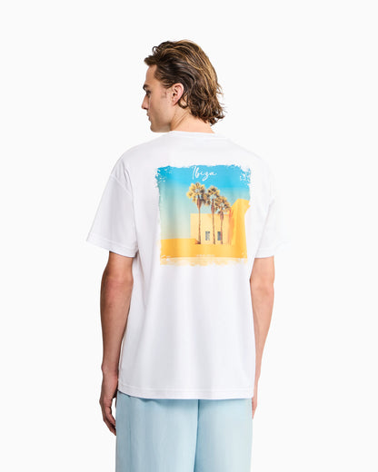 Cotton interlock jersey T-shirt with print on the back