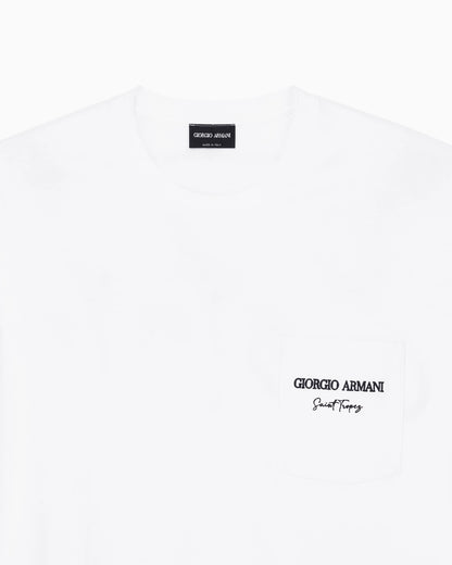 Cotton interlock jersey T-shirt with print on the back