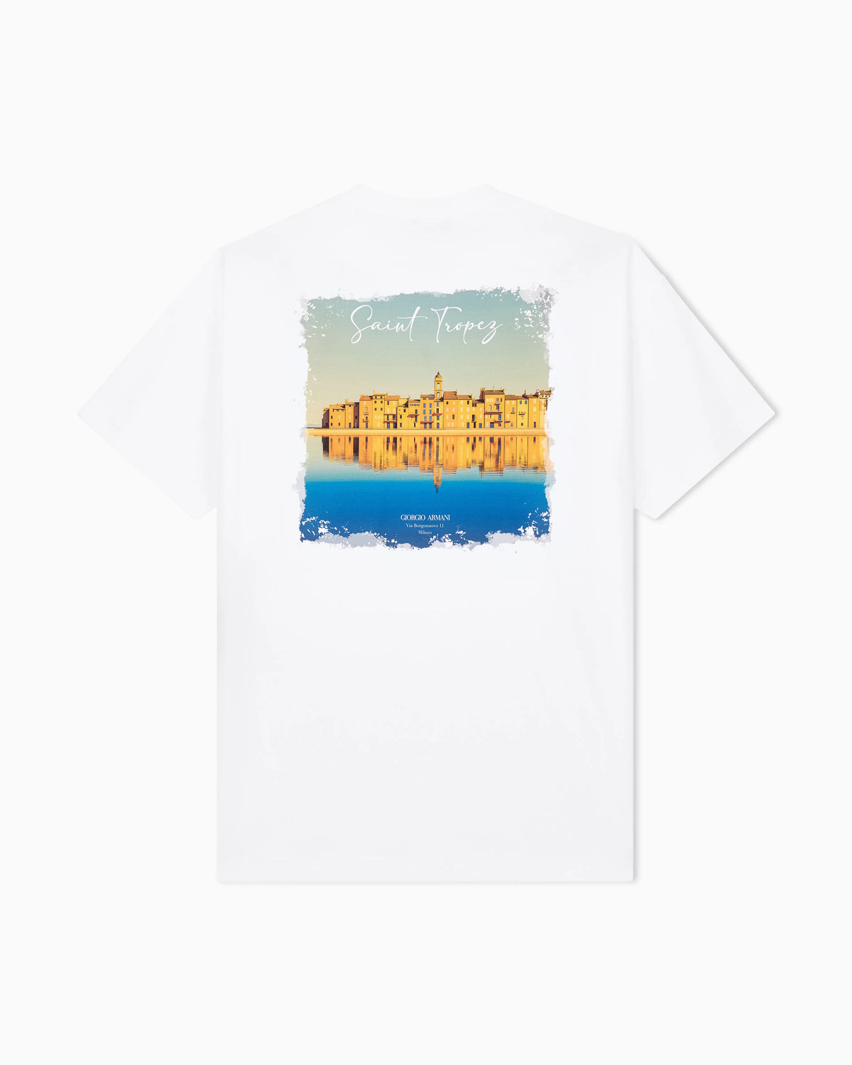 Cotton interlock jersey T-shirt with print on the back