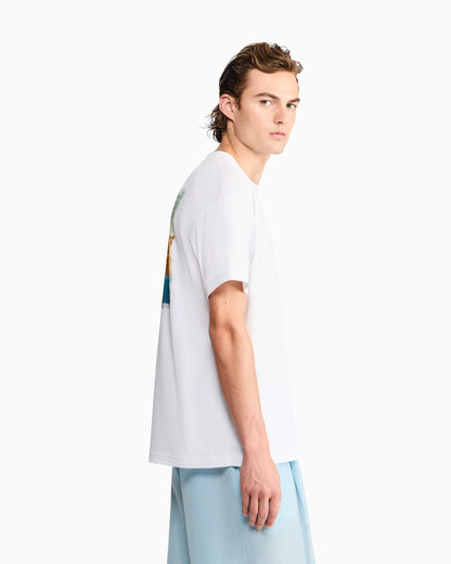 Cotton interlock jersey T-shirt with print on the back