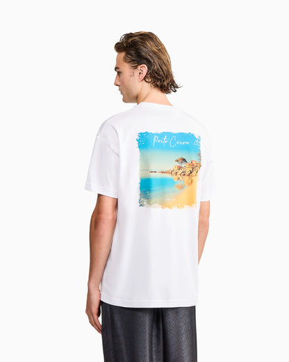 Cotton interlock jersey T-shirt with print on the back