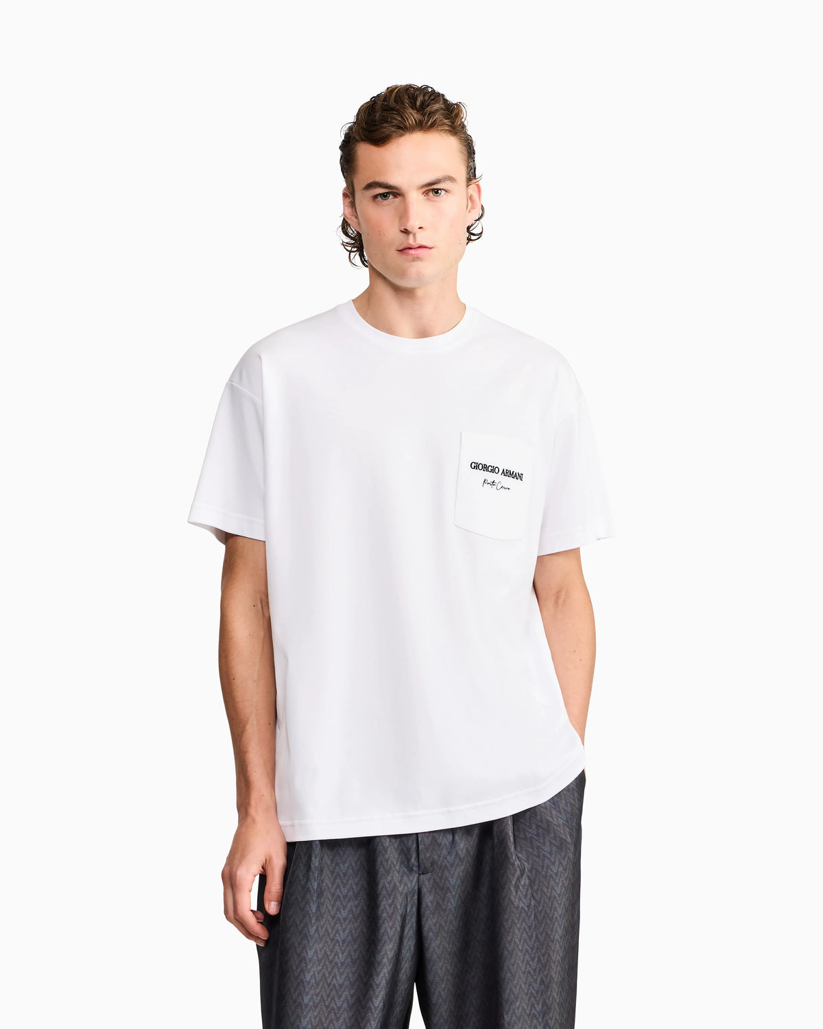 Cotton interlock jersey T-shirt with print on the back