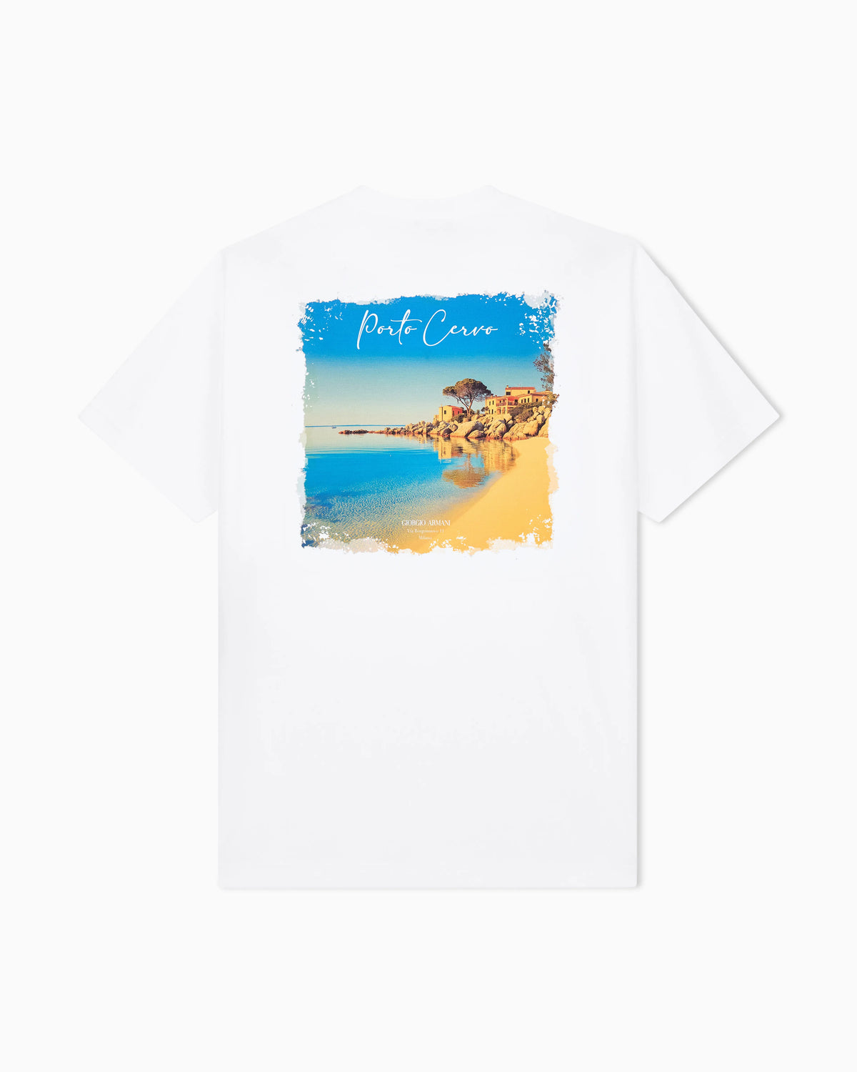 Cotton interlock jersey T-shirt with print on the back