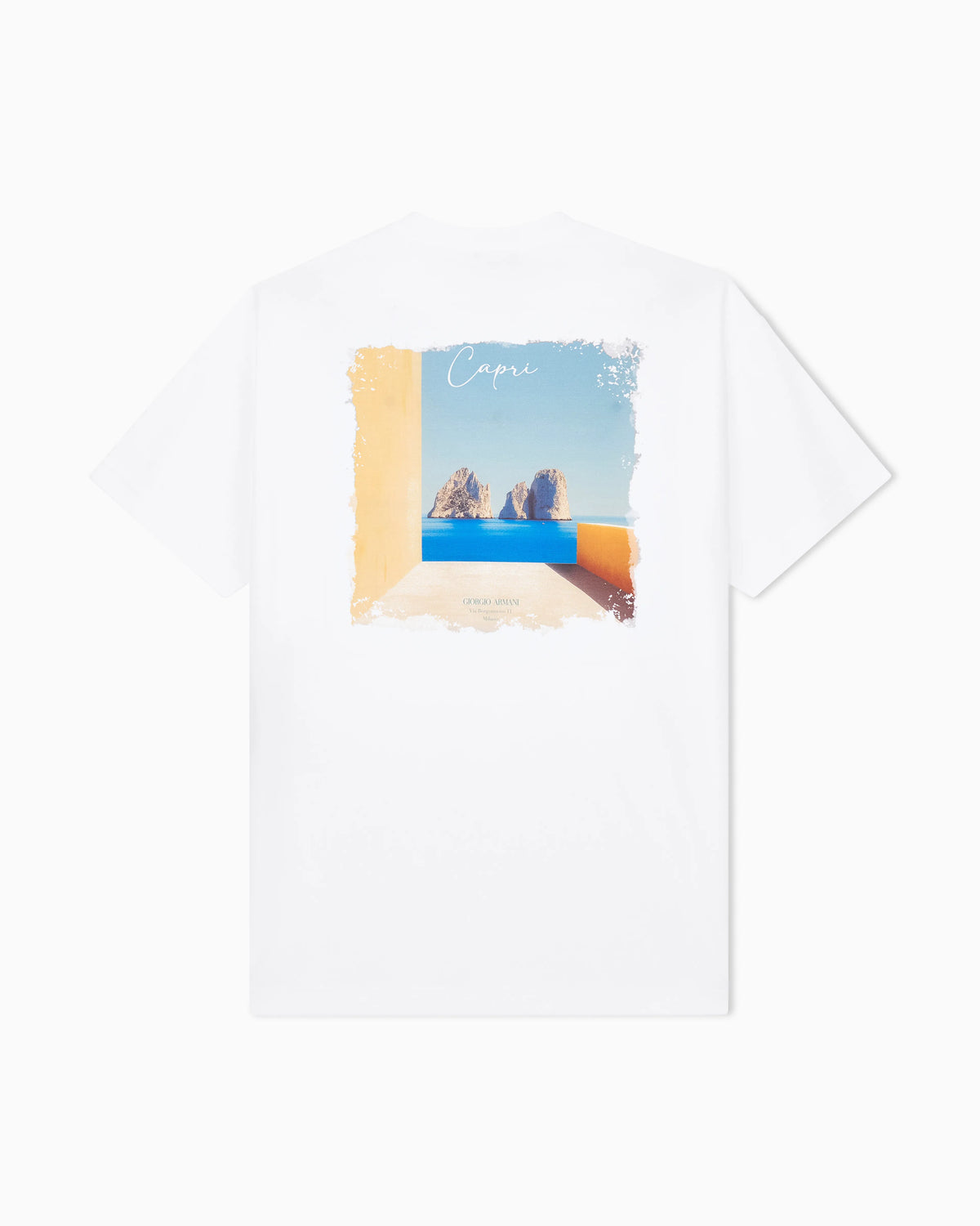 Cotton interlock jersey T-shirt with print on the back