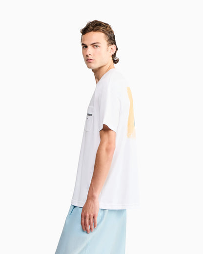 Cotton interlock jersey T-shirt with print on the back