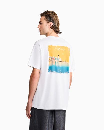 Cotton interlock jersey T-shirt with print on the back