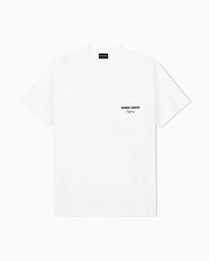 Cotton interlock jersey T-shirt with print on the back